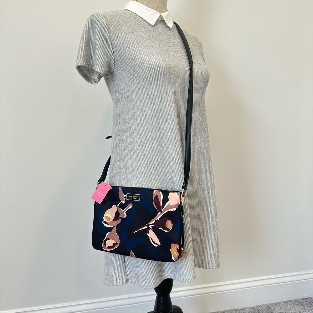 Kate Spade New York Triple Gusset Crossbody Bag with Dawn Paper Rose Print - Picture 4 of 13